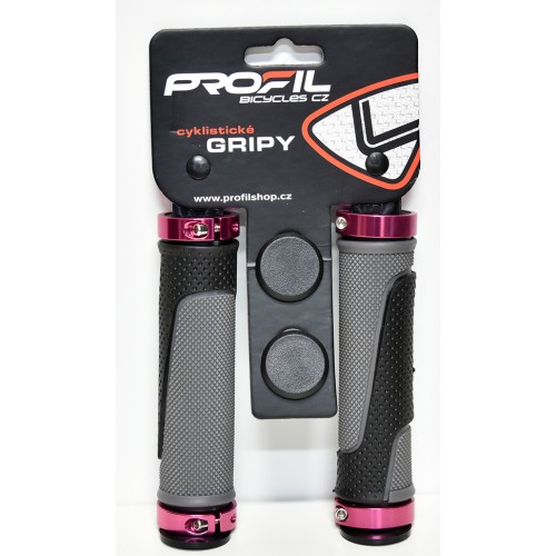 Gripy PROFIL G308 imbus 130mm černo-růžové