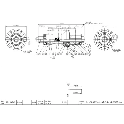Náboj zadní KTi QL-4ATMR CL 32H 12x148mm černý