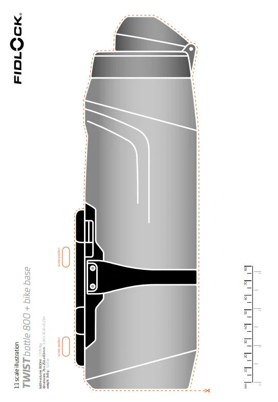 Láhev Fidlock TWIST set tmavá 800ml + základna na rám