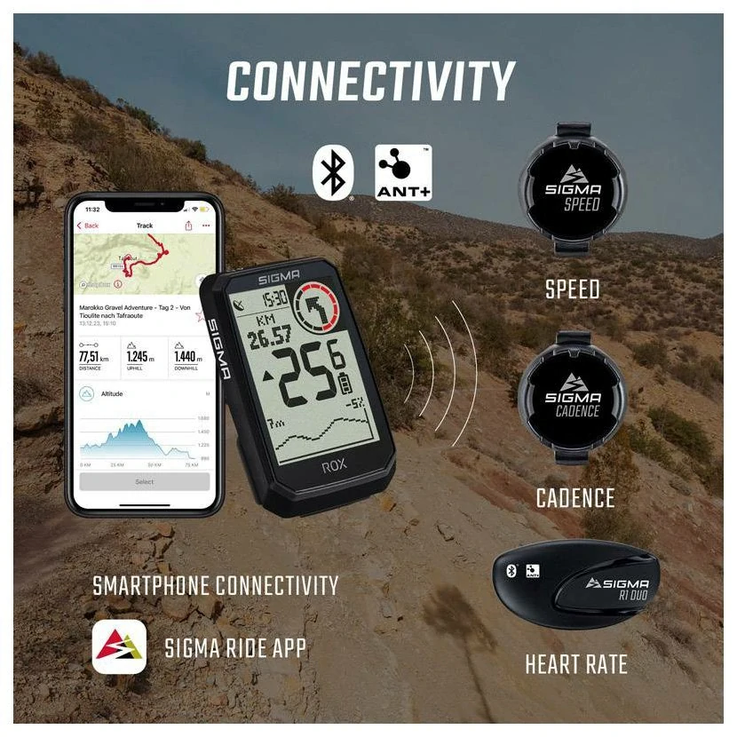 Počítač Sigma ROX 4.0 Endurance HR set 01068, černý